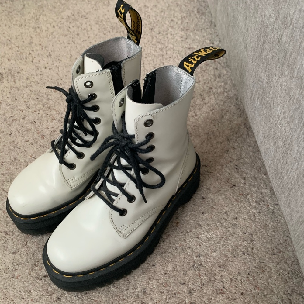 White platform doc martens